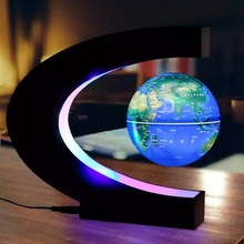 安星购 6寸C形发光 磁悬浮地球仪自转 新奇特摆件创意礼物工艺品