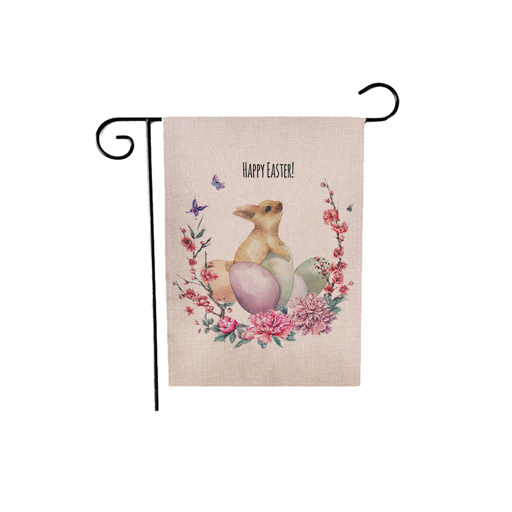 75g Weight Flag Event & Party Supplies 1 Piece, 47*32cm Quantity Linen Material Easter Festival Rabbit, Letter Pattern Cute Style Easter Cute Rabbit Letter Linen Flag Party Supplies Decorations 1 Piece 47*32cm 28