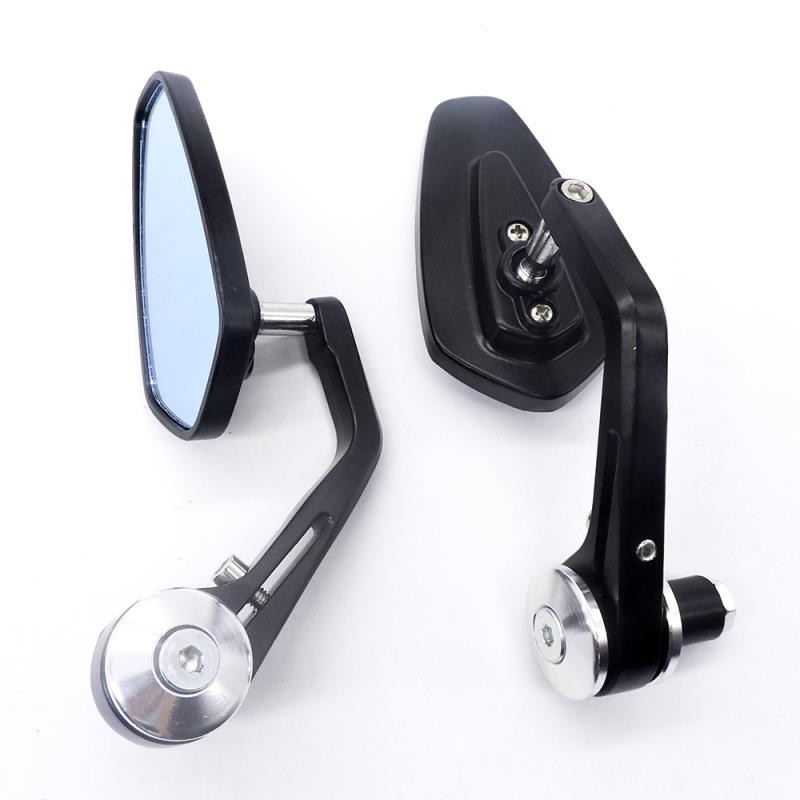 Motorcycle modified handlebar rearview mirror electric car reflector universal personalized reversing auxiliary mirror anti-vertigo blue mirror