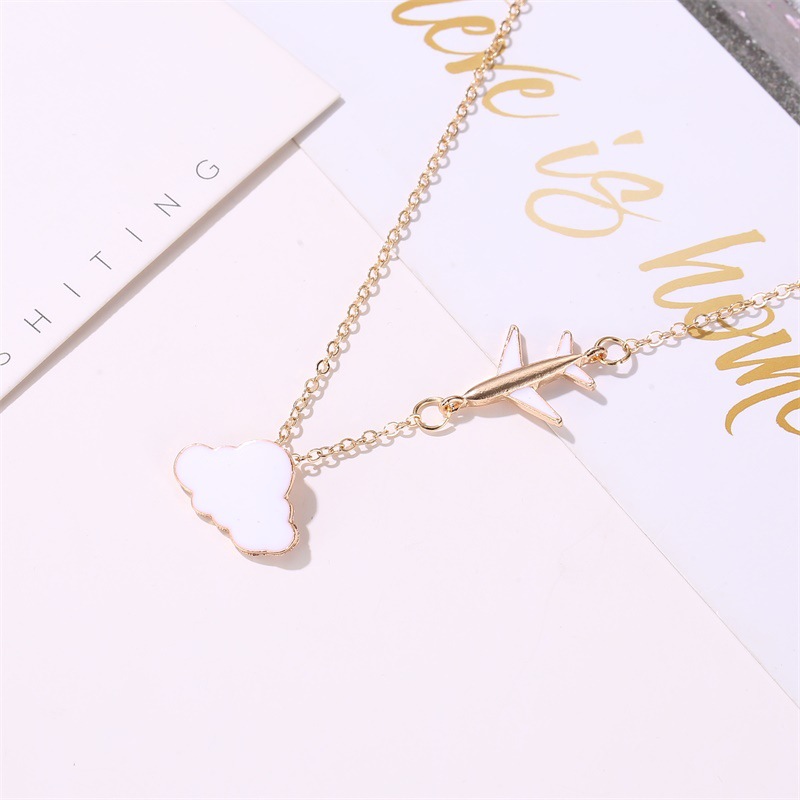 Fashion Airplane Cloud Short Necklace Wholesale display picture 4