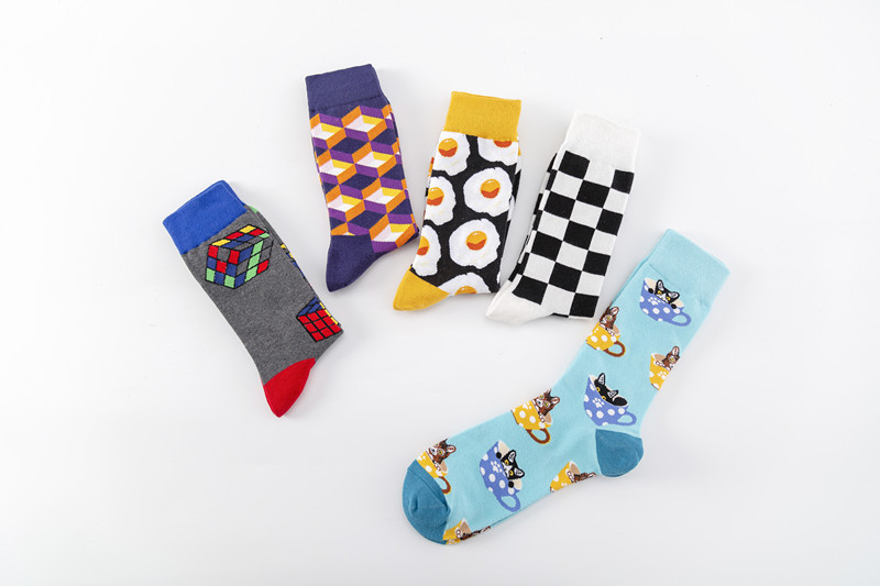 Socks Classification A Pair Cute Men's Animal Color Block Cotton (more Than 50%) Ankle Socks
