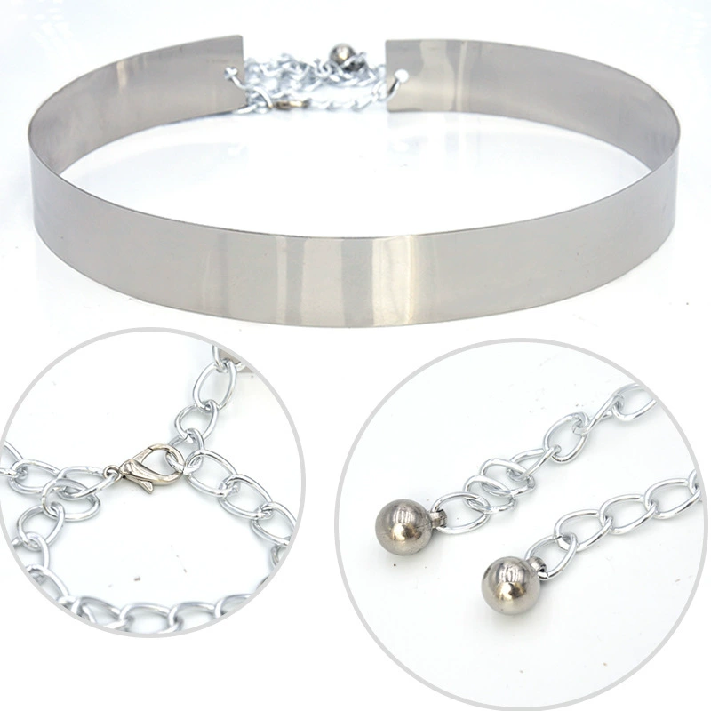 Золотая металлическая цепь пояс European стиль 3 см зеркальный эффект оптовая продажа