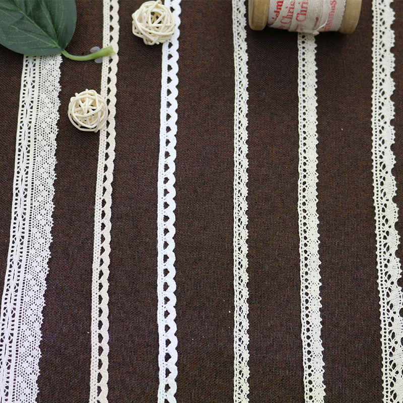DIY精绣花边辅料单边2021新款纯棉棉线花边条码源头工厂