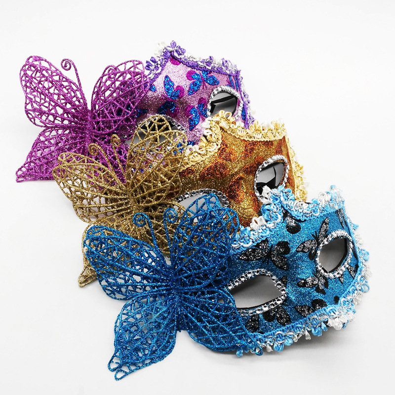 萬聖節面具側蝴蝶半臉公主威尼斯假面具派對化妝舞會性感情趣眼罩