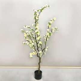 东莞仿真植物厂家 仿真桃花树外贸货源 居家摆件装饰盆栽逼塑胶树