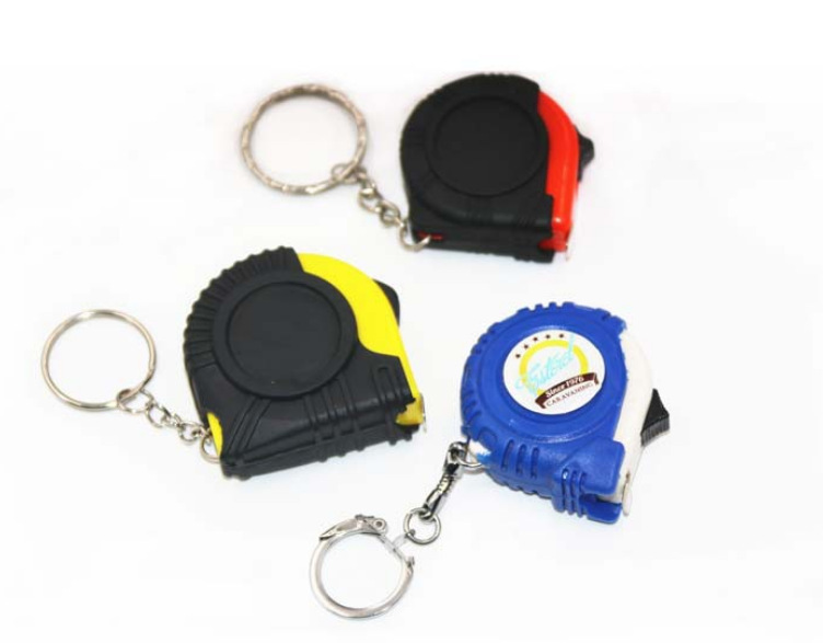 1米迷你礼品小皮套卷尺 塑料卷尺钥匙扣 耐磨钢卷尺 可爱小卷尺