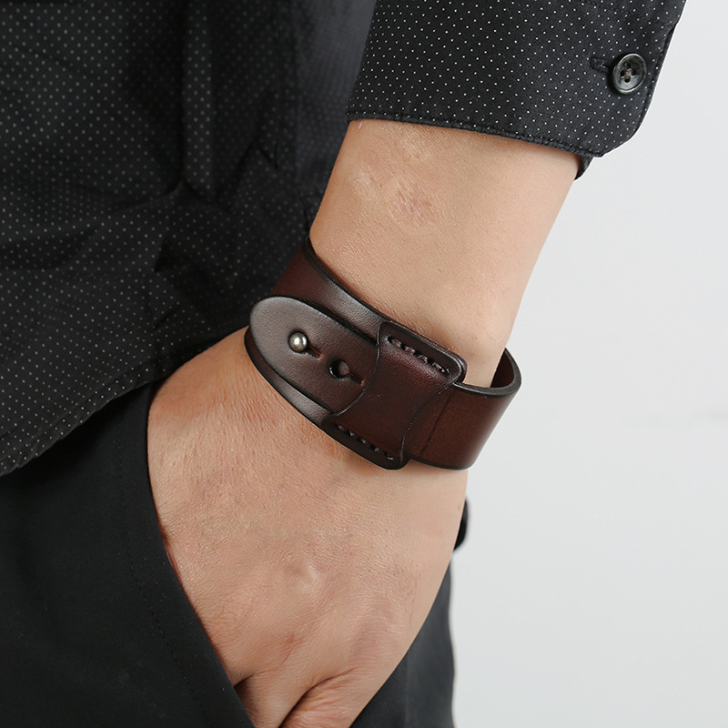 retro simple menu0027s leather bracelet