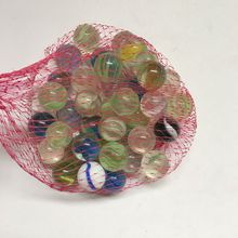 2元店玩具 40個網袋裝15mm玻璃彈珠  彩色玻璃球 兩元店百貨批發