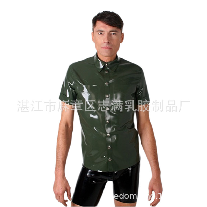 Cross-border Factory Direct Sales Latex Bodysuit Latex Clothes Top Male Drop Shipping