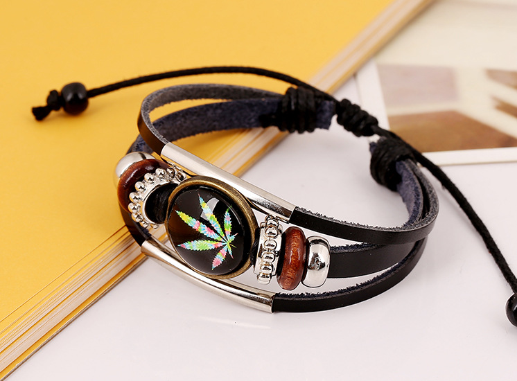 New Jewelry Beaded Woven Leather Bracelet display picture 2