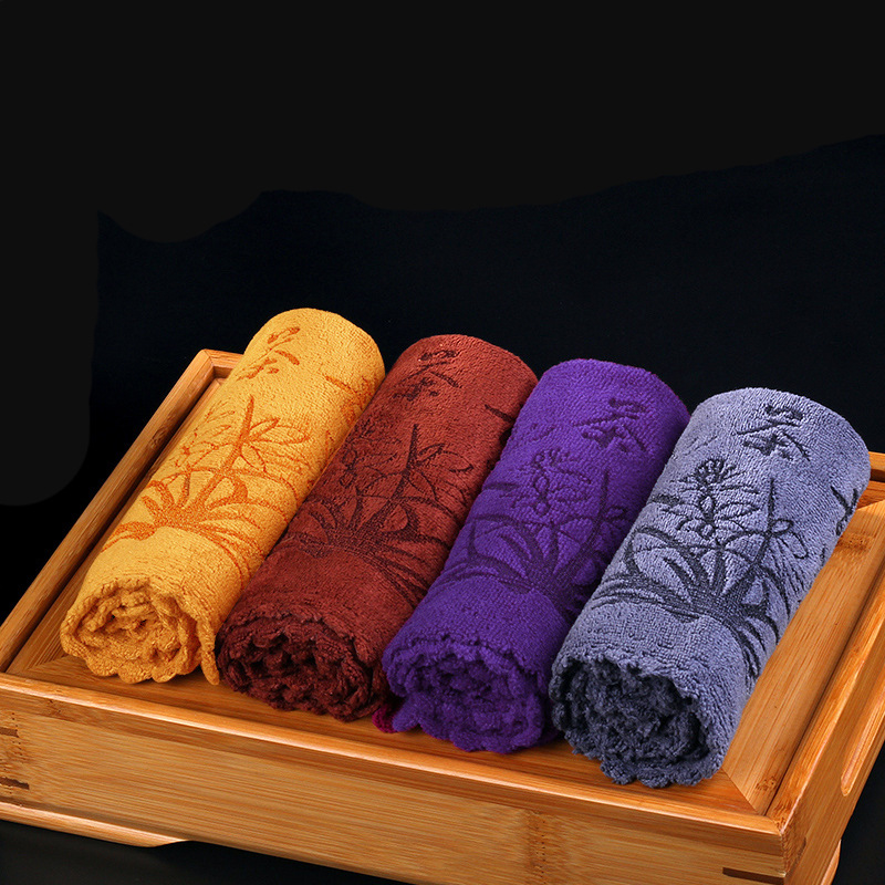 廠家直銷印花Logo定制新款磨絨燙邊清潔茶巾超強吸水超細纖維茶巾