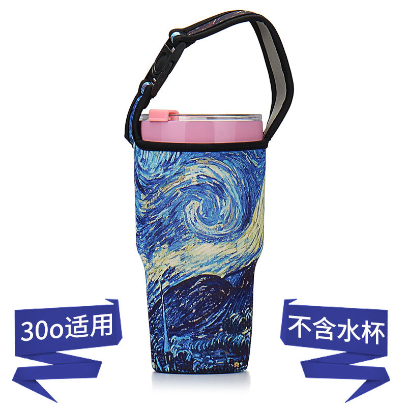 Taza de helado cubierta de la taza de la burbuja 30oz de dibujos animados Kumamoto oso bolsa en stock portátil de grasa de la Copa cubierta protectora