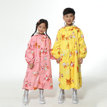 新款儿童雨衣前开式单人连身雨衣创意可爱卡通印花雨衣雨披批发