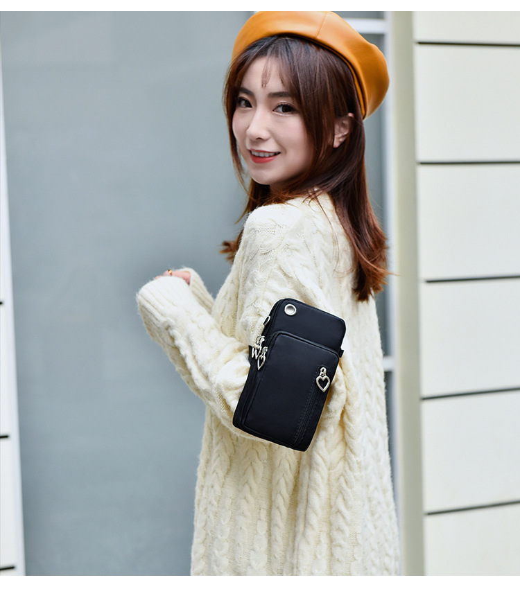 112g Weight Polyester Lining Material Zipper Closure Type Single Shoulder Strap Strap Type Phone Wallet Bags Type Daily Occasion Oxford Cloth Material Solid Color Pattern All Seasons Season Unisex Gender Fashion Style Square Shape Unisex All Seasons Oxford Cloth Fashion Phone Wallet 4