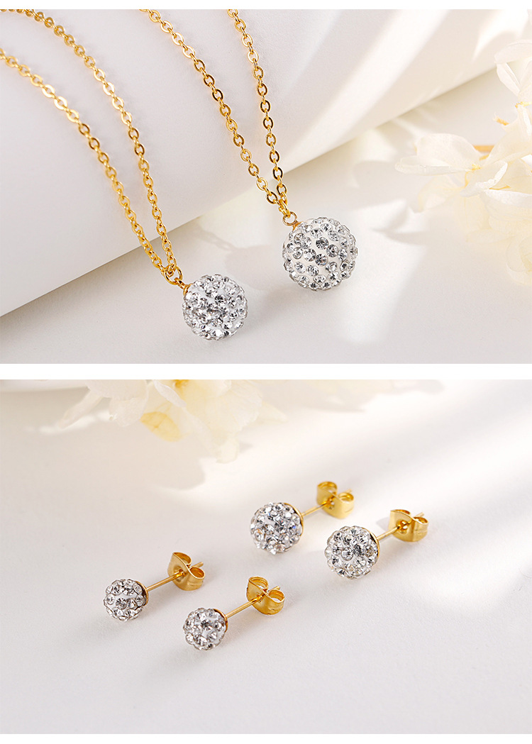 Titanium Steel 18K Gold Plated Simple Style Ball display picture 4