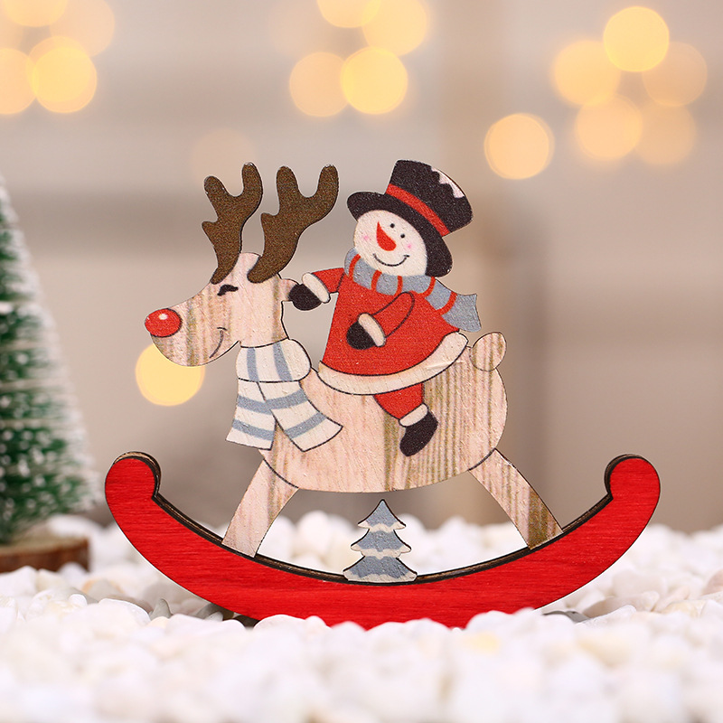 Christmas Cute Santa Claus Snowman Elk Wood Party Ornaments 1 Piece display picture 5