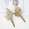 Fashionable trend marine accessory, organic earrings, European style