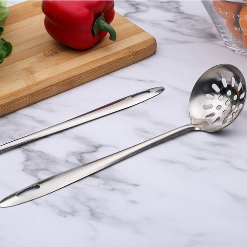 7 cm non-magnetic hot pot spoon thickened household stainless steel soup shell colander two-piece set gift cooking kitchenware wholesale