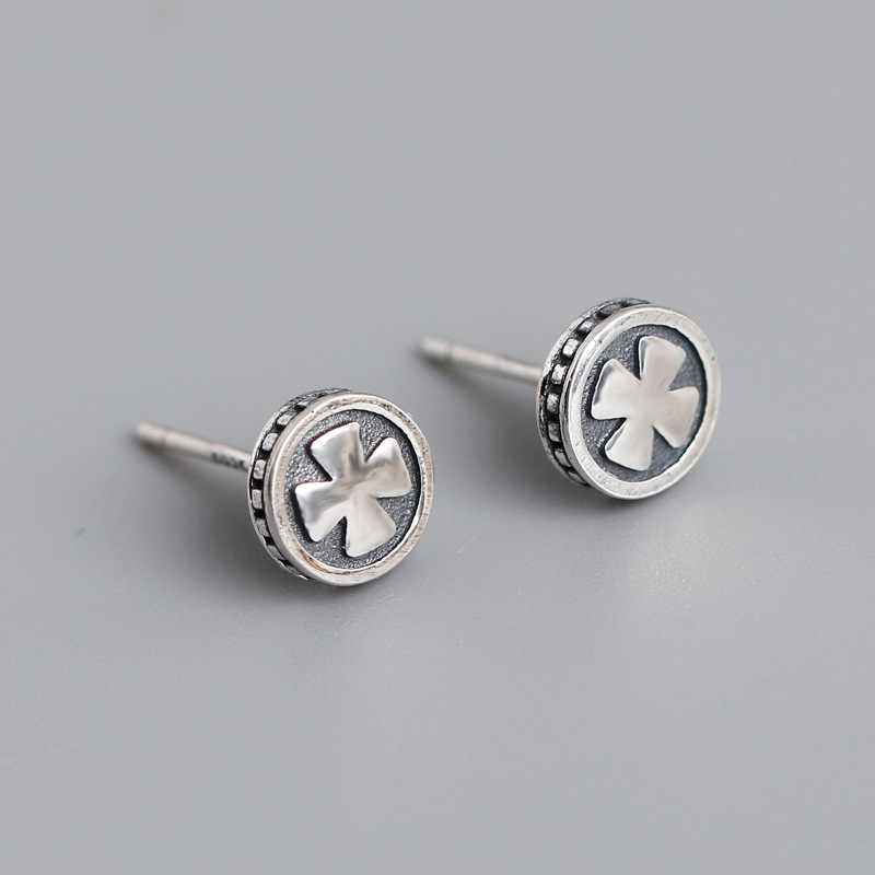 Style Simple Rond Argent Sterling Boucles D'oreilles 1 Paire display picture 4