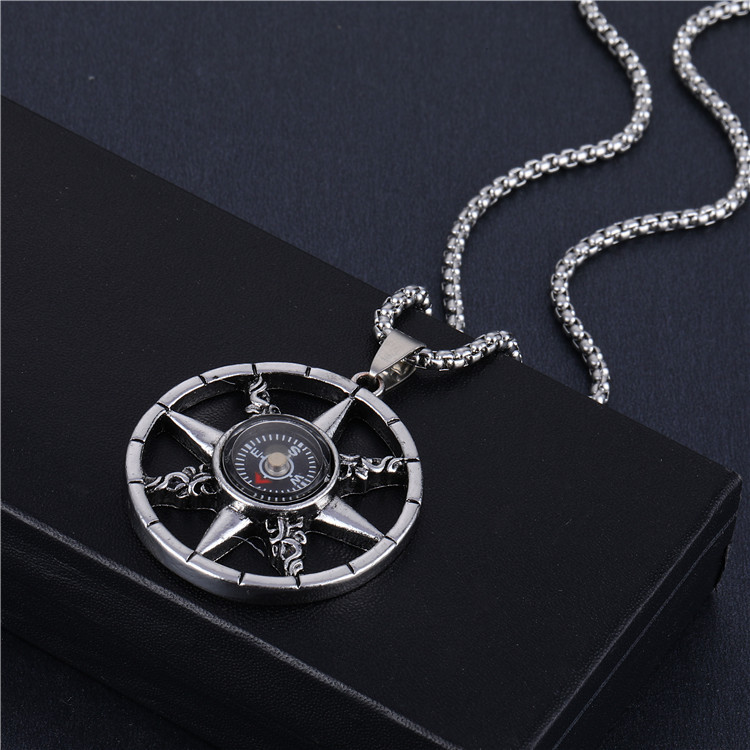 Fashion Pentagram Lion Alloy Titanium Steel Stoving Varnish Pendant Necklace 1 Piece display picture 3