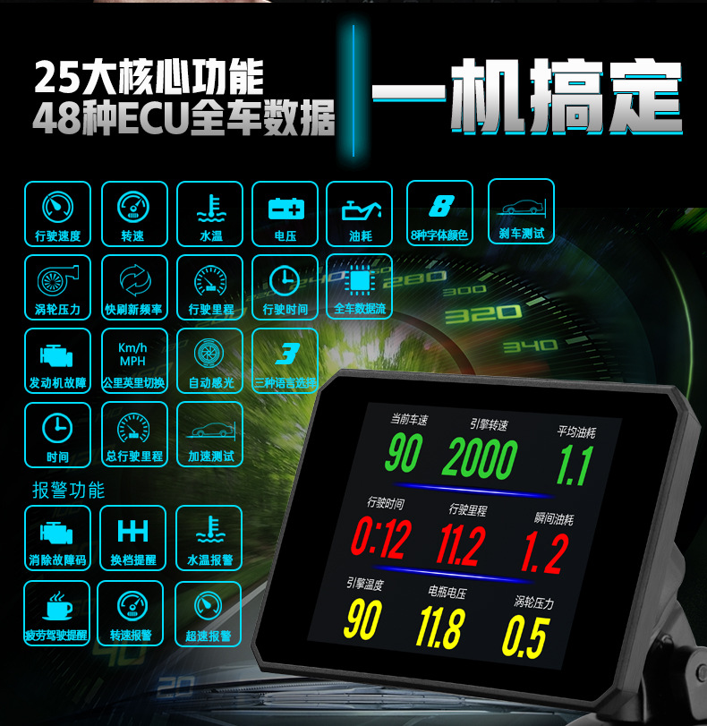 Hud Car Computer Monitor Car Head-Up Monitor Driving Computer P16