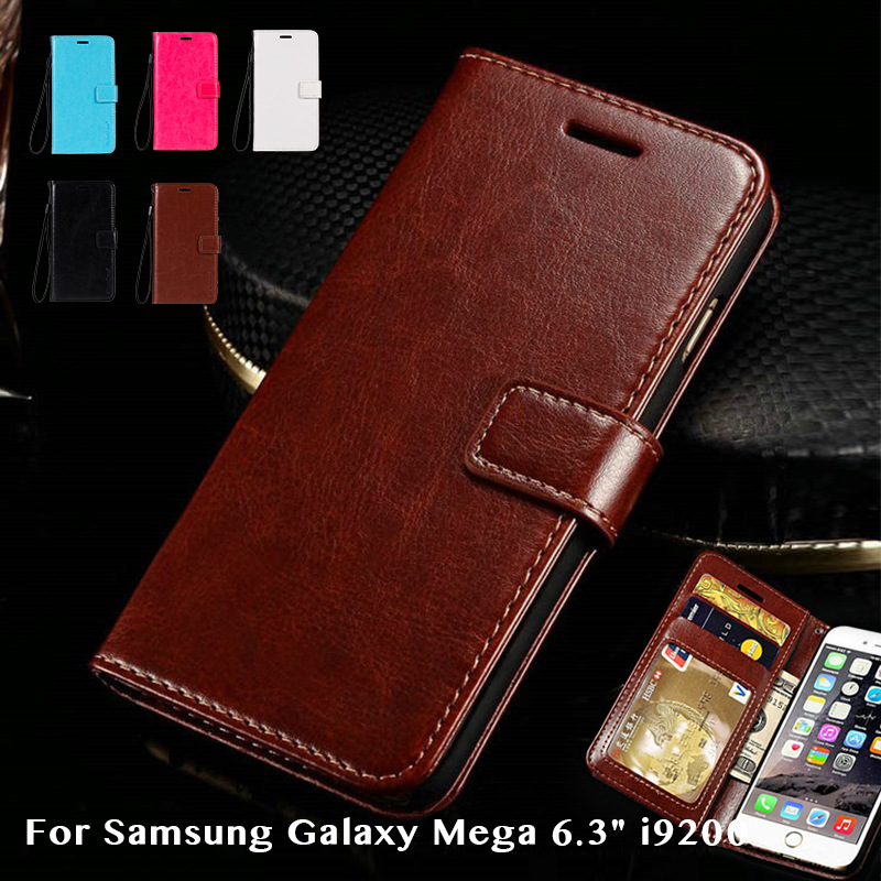 适用三星Samsung Galaxy Mega 6.3" i9200疯马纹钱包式皮套保护套