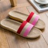 Slide, straw summer non-slip slippers suitable for men and women for beloved indoor, cotton and linen