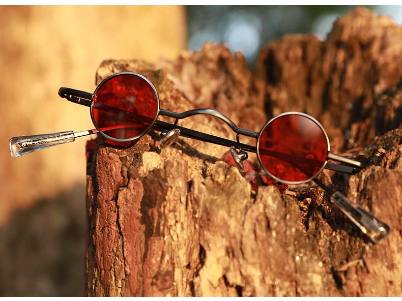 30g Weight Full Frame Glasses Structure Sunglasses Classification Tac, UV400 Protection Lens Material Round Frame Glasses Style Party, Stage Occasion Solid Color Pattern All Seasons Season Women's Gender Retro, Punk Style Retro Punk Solid Color Tac UV400 Protection Round Frame Full Frame Women's Sunglasses 9