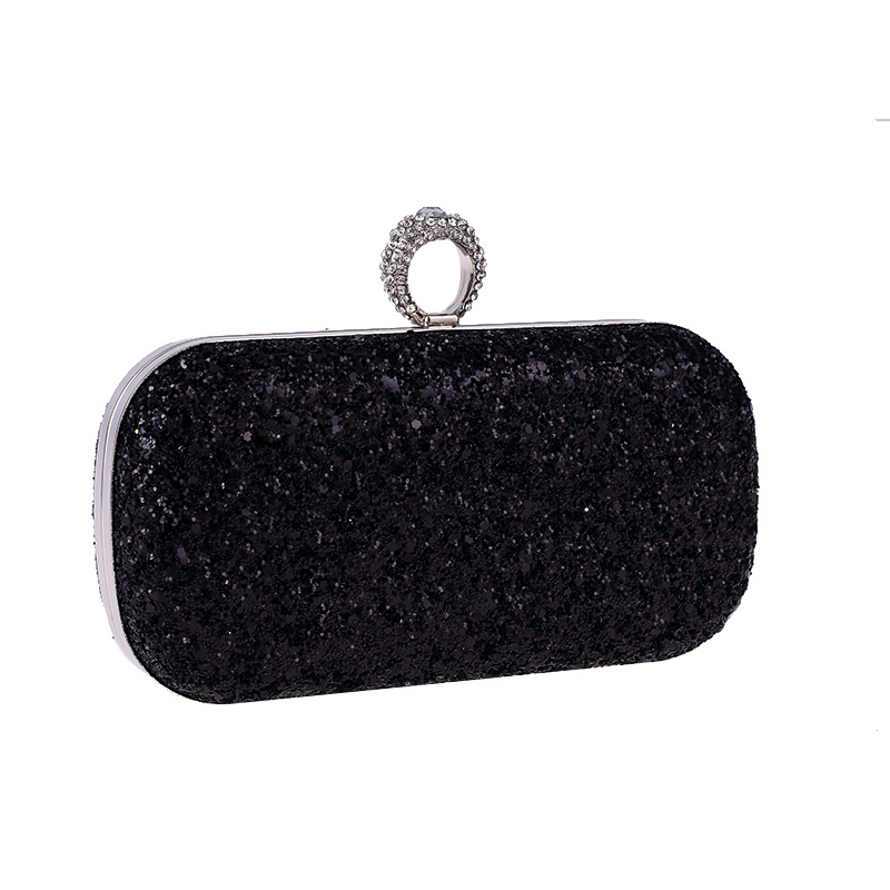 Grenz Überschreitende Lieferung Von Bankett Taschen Europäische Und Amerikanische Diamant-clutch-tasche Super Blinkende Finger Tasche Harte Box Kleine Quadratische Tasche 605 Kette Frauen Tasche display picture 23