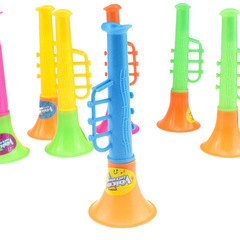 Multi-color mini plastic trumpet whistle with small mouthpiece, trumpet-shaped whistle, children's gift, over 11CM
