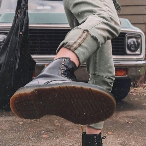Madden Martin boots men's summer mid-top black men's shoes genuine leather retro short boots British style workwear couple boots
