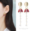 Earrings from pearl, internet celebrity, silver 925 sample