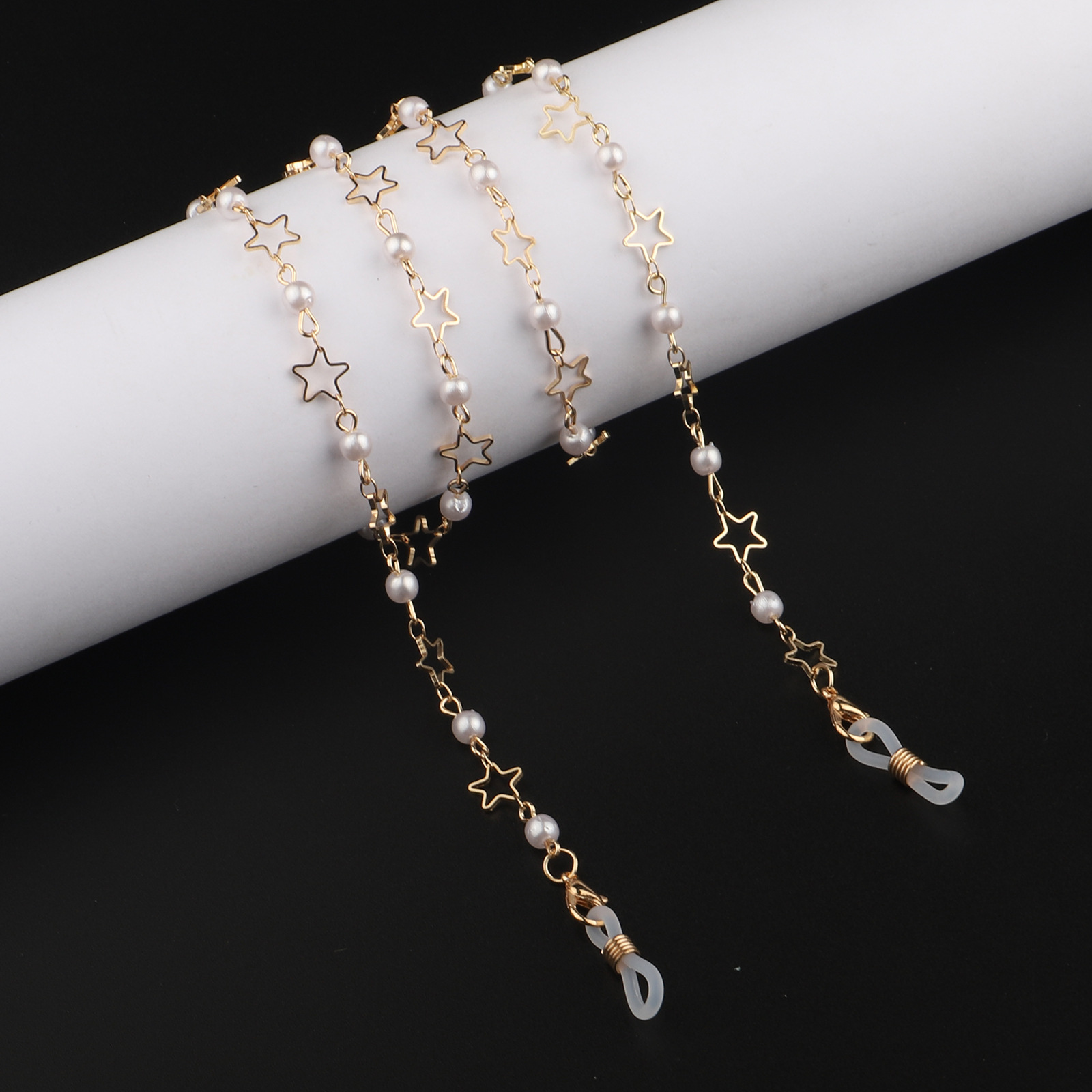 20g Weight Metal Material Gold, Silver Color Fashion Simple Pearl Star Glasses Chain 6
