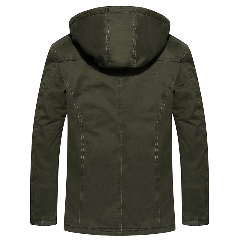 Abrigo de algodón acolchado transfronterizo de longitud media para hombres con forro polar engrosado abrigo de algodón acolchado para hombres collar de pie chaqueta acolchada de algodón para hombres de longitud media 812
