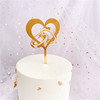 Qixi Valentine's Day Happy INS Wind, Simple Love Day LOVE Acrylic Cake Decoration Account