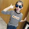 Autumn long-sleeve, knitted scarf, top, T-shirt, western style, suitable for teen