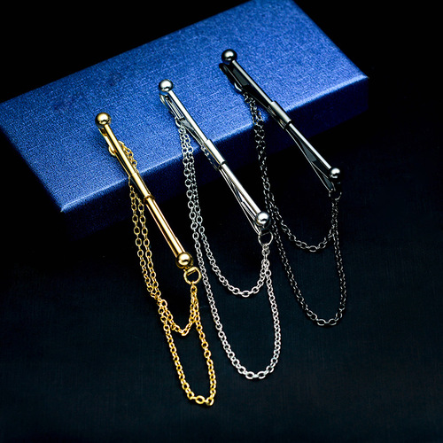 Universal shirt collar clip collar corner clip tassel tie stick one-word long collar pin tie collar bar metal brooch