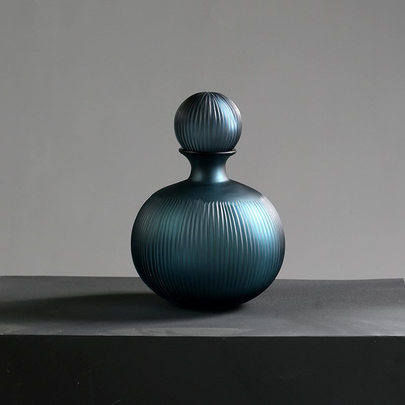 Best West Frosted Small Mouth Multifunctional Glass Vase With Lid Home Storage Jar Decoration Ornaments