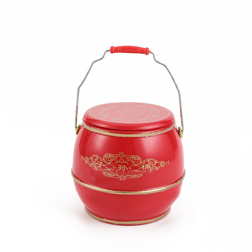 Red plastic wedding heirloom bucket, wedding supplies, bridal dowry, bathroom decoration, popular toilet.