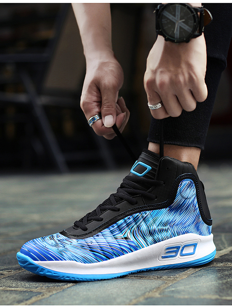 Buty do koszykówki, wysokie buty bojowe męskie, oddychające młodzieżowe buty sportowe na wiosnę i jesień_voghion.com