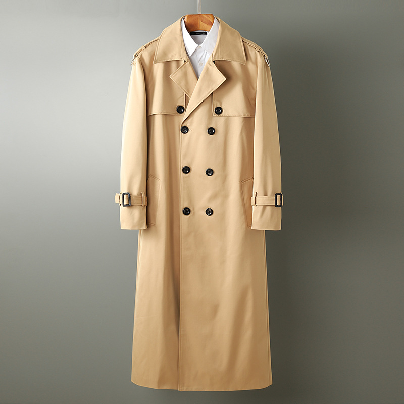 Autumn and winter Windbreaker have more cash than can be accounted for handsome Overknee Korean Edition Large British style Easy Khaki overcoat coat