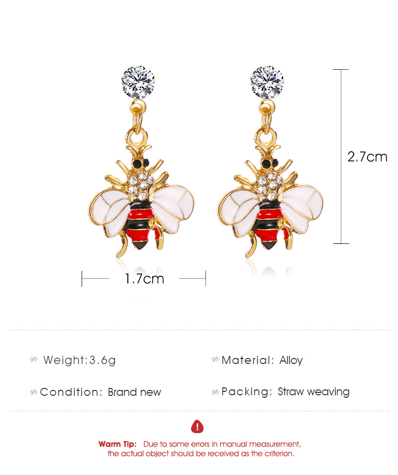 Explosion Earrings Cute Little Bee Stud Earrings Personality Sweet Earrings Long Earrings Wholesale Nihaojewelry display picture 1