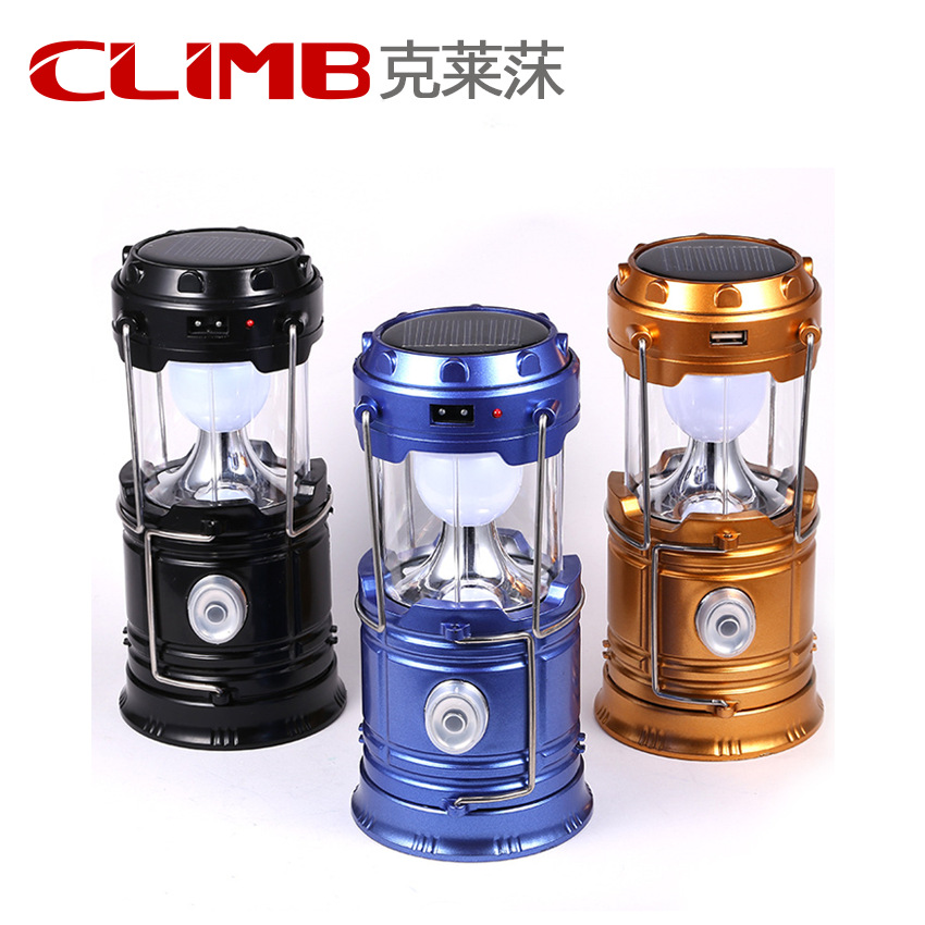 克莱莯 新款马灯LED太阳能充电露营野营灯 户外手提伸缩应急马灯|ms