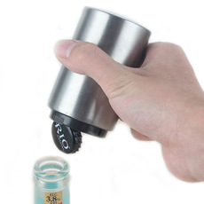 展明不锈钢自动啤酒开瓶器按压启瓶器啤酒起子创意酒具酒吧礼品