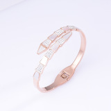 Вместительный и большой золотой универсальный браслет из нержавеющей стали, в корейском стиле, материал, женский стиль, 18 карат, розовое золото