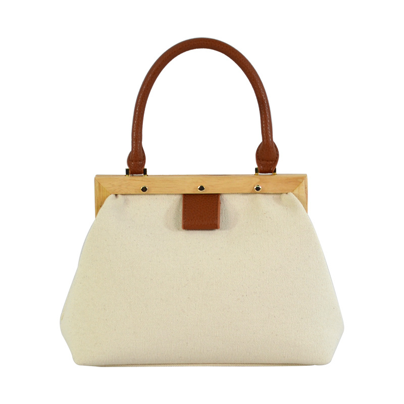 PU拼接帆布袋折叠收纳加印logo图案小款两用