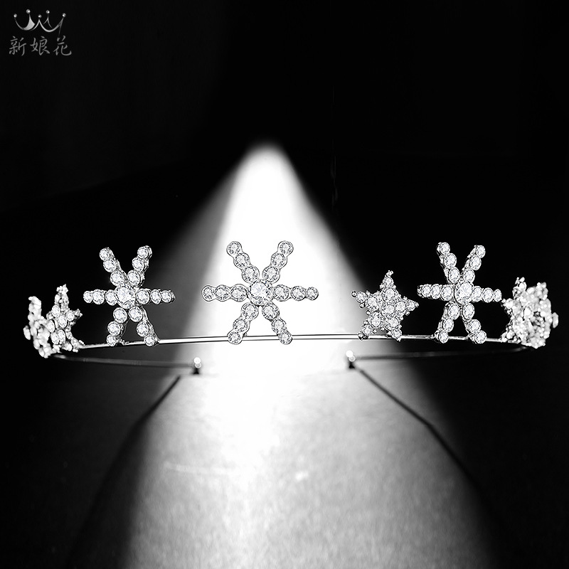 2019星星新娘皇冠发箍热销结婚发饰新娘饰品婚纱礼服配饰厂家直销