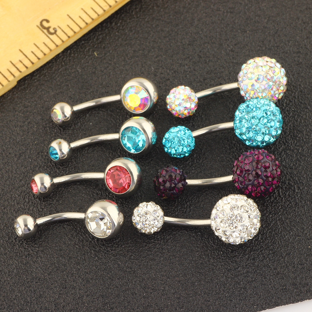 Amazon Hot Sale 4-8 Piece Stainless Steel Clay Belly Button Rings Set - Body Piercing Jewelry detail image 27