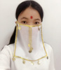 Suit, veil, ethnic props, shiffon accessory, hairgrip, mask, India