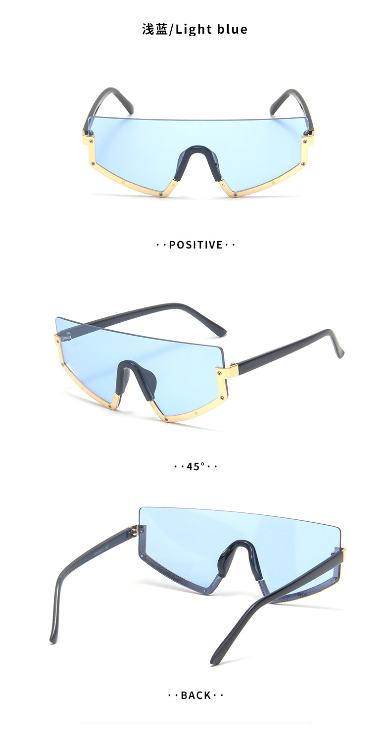 New Fashion Simple Style One-piece Frame Sunglasses display picture 9